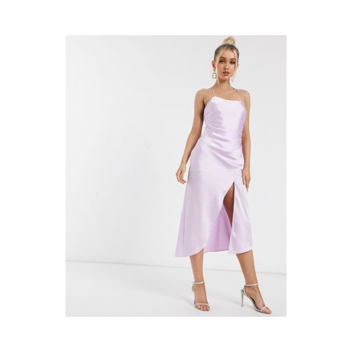 Атласное платье-комбинация миди Significant Other-Фиолетовый цвет