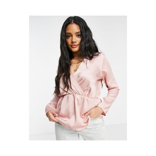 Атласная блузка пудрово-розового цвета Femme Luxe-Розовый