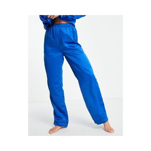 Атласные пижамные брюки сапфирового цвета Loungeable «Выбирай и комбинируй»-Голубой