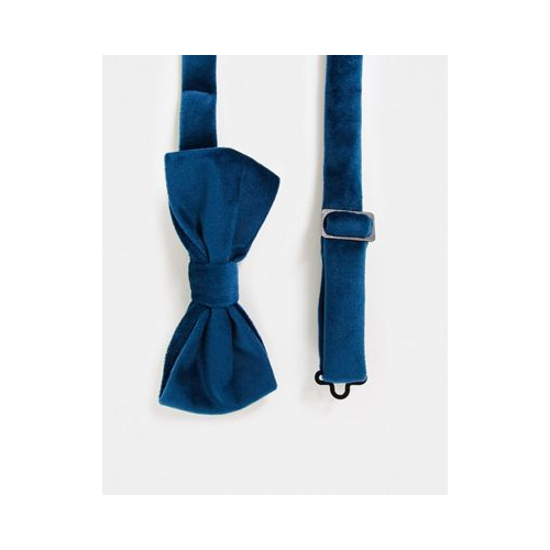 Бархатный галстук-бабочка сине-зеленого цвета Devils Advocate Голубой
