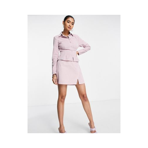 Бархатная юбка сиреневого цвета с запахом от комплекта ASOS DESIGN-Фиолетовый