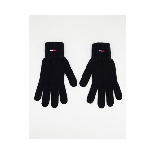 Базовые черные перчатки в рубчик Tommy Jeans-Черный цвет