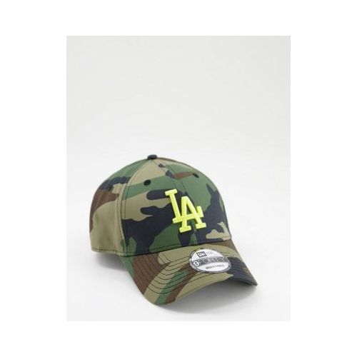 Бейсболка с камуфляжным принтом и вышивкой "Los Angeles Dodgers" New Era 9FORTY-Зеленый цвет