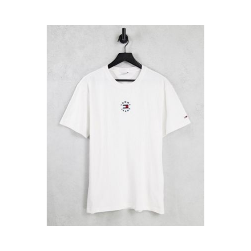 Белая футболка с маленьким круглым логотипом Tommy Jeans