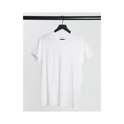 Белая футболка с отворотами на рукавах из органического хлопка New Look