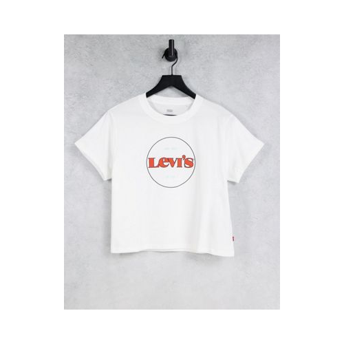 Белая футболка с круглым принтом логотипа и графическим принтом в университетском стиле Levi's