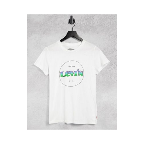 Белая футболка с логотипом в круге на груди Levi's