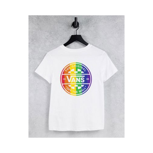 Белая футболка с принтом на спине Vans Rainbow Prism