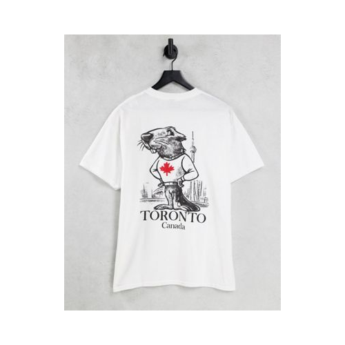 Белая футболка с принтом Toronto на спине Vintage Supply