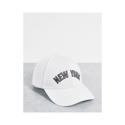 Белая кепка с принтом "New York" Jack & Jones