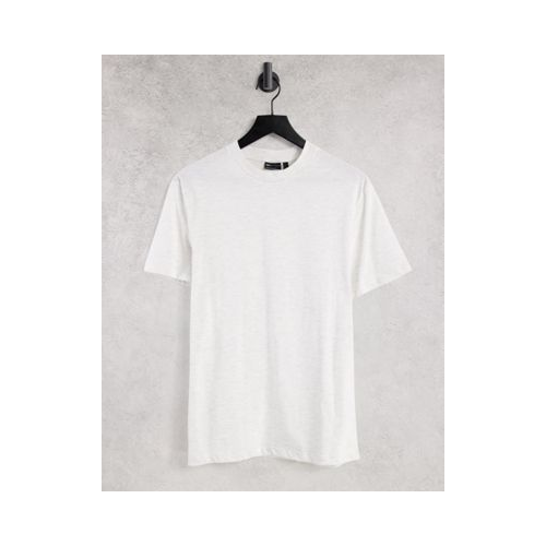 Белая меланжевая футболка из органического хлопка с круглым вырезом ASOS DESIGN
