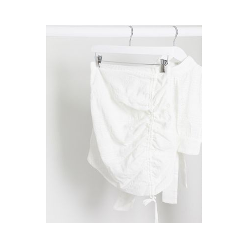 Белая мини-юбка от комплекта со сборками Rare London
