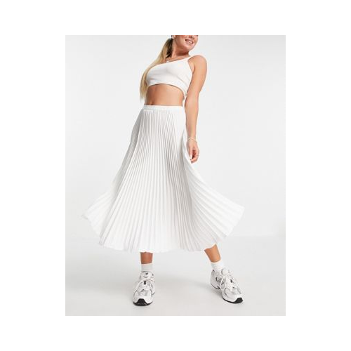 Белая плиссированная юбка миди French Connection