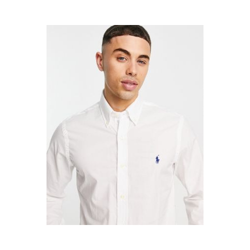 Белая приталенная рубашка из поплина Polo Ralph Lauren