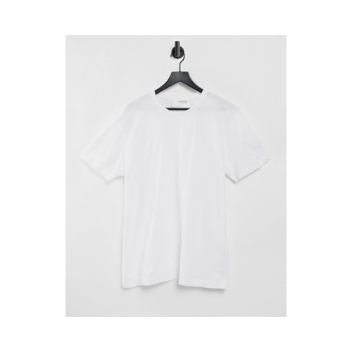 Белая свободная футболка из ткани пике Selected Homme