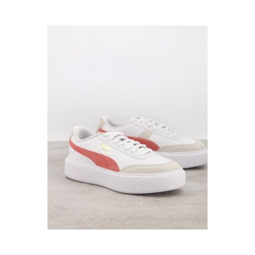 Белые кроссовки с отделкой персикового цвета Puma Oslo Maja Revive