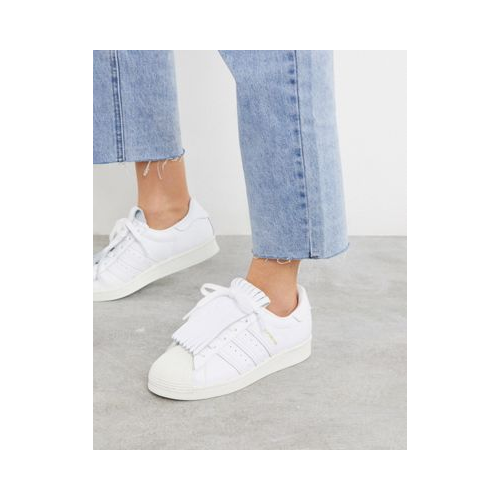 Белые кроссовки с бахромой adidas Originals Superstar