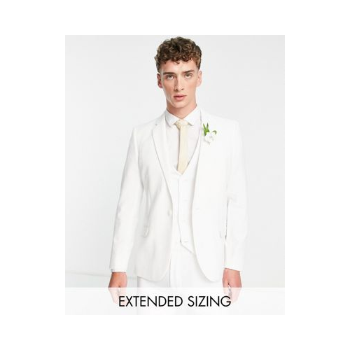 Белый пиджак супероблегающего кроя ASOS DESIGN