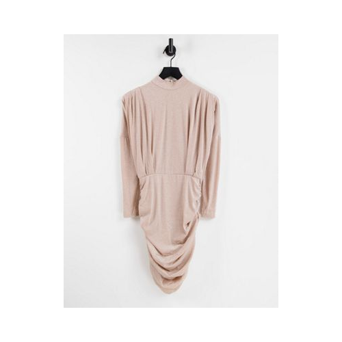 Бежевое облегающее платье мини AX Paris-Светло-бежевый цвет