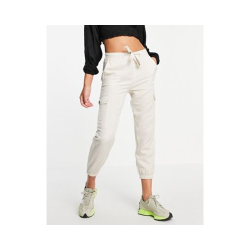 Бежевые брюки карго с завязкой Only-Светло-бежевый цвет