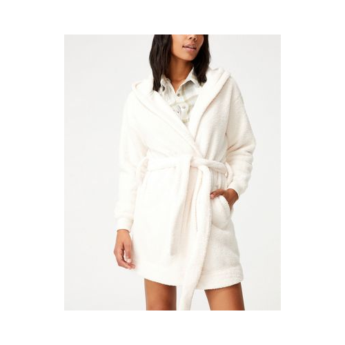 Бежевый халат с капюшоном Cotton:On-Светло-бежевый цвет