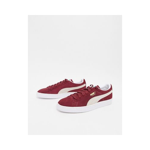 Бордово-белые замшевые кроссовки Puma Classic