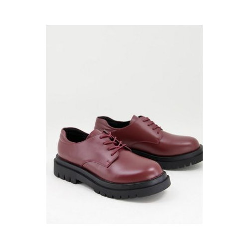 Бордовые туфли из искусственной кожи на шнуровке и толстой подошве Truffle Collection Красный