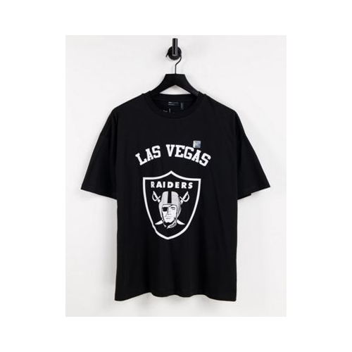Черная oversized-футболка с принтом команды НФЛ "Raiders" ASOS DESIGN-Черный цвет