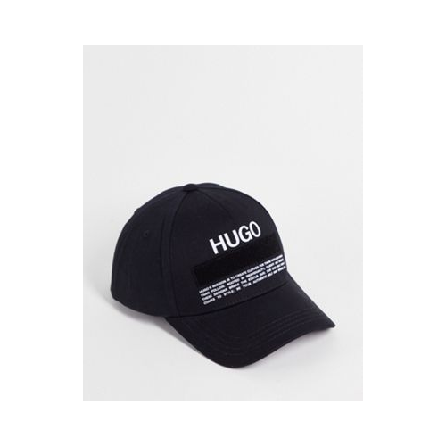 Черная бейсболка с текстовым логотипом HUGO-Черный цвет