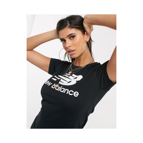 Черная футболка с большим логотипом New Balance-Черный цвет