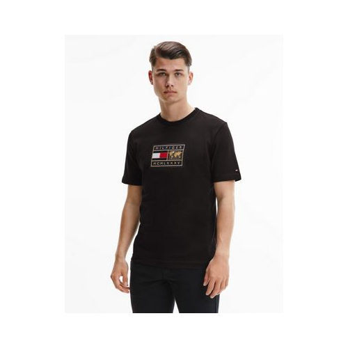 Черная футболка с фирменной нашивкой Tommy Hilfiger-Черный цвет