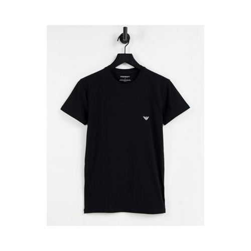 Черная футболка с контрастным логотипом на спине Emporio Armani Bodywear-Черный цвет