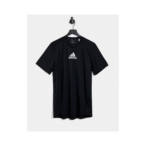 Черная футболка с логотипом по центру adidas Training-Черный цвет
