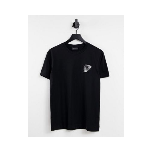 Черная футболка с принтом логотипа на груди Emporio Armani-Черный цвет