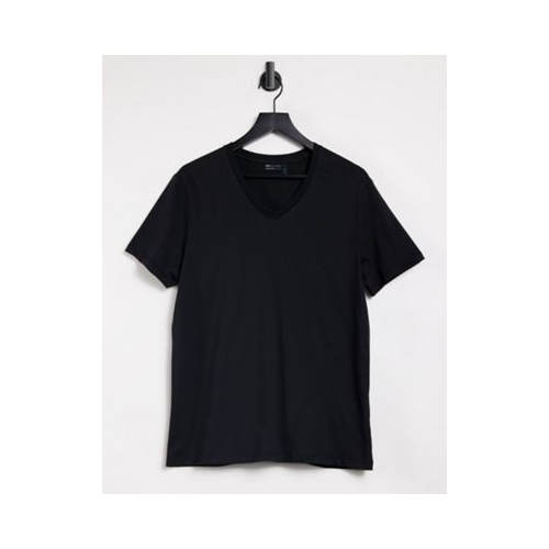 Черная футболка с V-образным вырезом ASOS DESIGN-Черный цвет