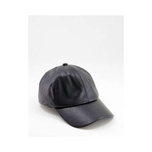 Черная кепка из искусственной кожи SVNX-Черный цвет