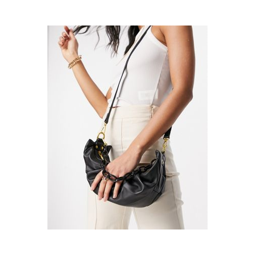 Черная сумка на плечо с ремешком в виде цепочки с крупными звеньями Ego x Molly Mae-Черный цвет