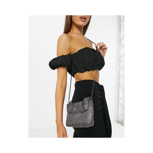 Черная сумка на плечо со сплошной отделкой стразами Ego x Molly Mae-Черный цвет