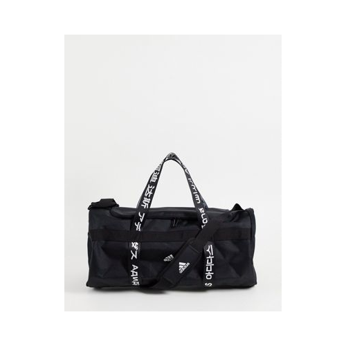 Черная сумка-дафл с фирменной тесьмой adidas Training-Черный цвет