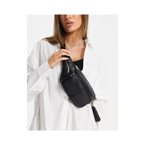 Черная сумка-кошелек на пояс с карманами Topshop-Черный цвет