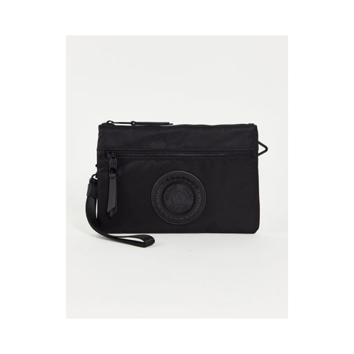 Черная сумка-кошелек с прорезиненным логотипом Versace Jeans Couture-Черный цвет