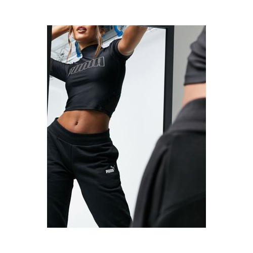 Черная укороченная футболка с воротником-стойкой Puma Training Eversculpt-Черный цвет