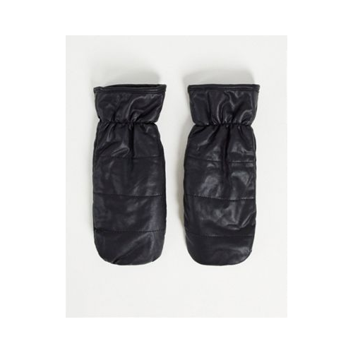Черная варежка из искусственной кожи с мягкой подкладкой Topshop-Черный цвет