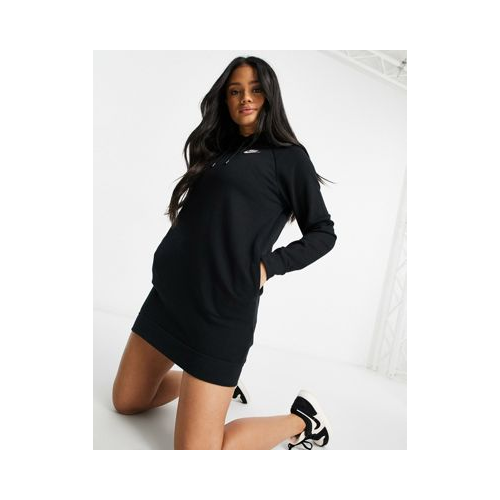 Черное флисовое платье-худи с длинными рукавами Nike Серый