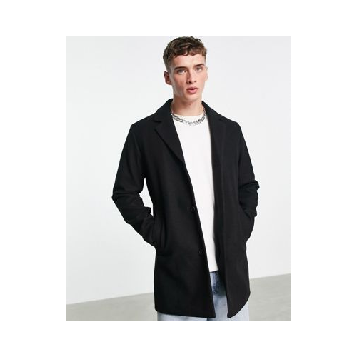 Черное пальто из искусственной шерсти Jack & Jones Originals-Черный цвет