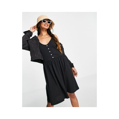 Черное платье мини из смесового органического хлопка с перекрестными лямками на спине Vero Moda-Черный цвет