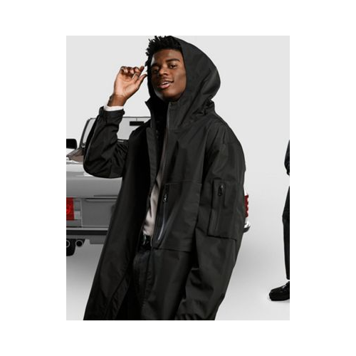 Черное водонепроницаемое пальто ASOS DESIGN-Черный цвет