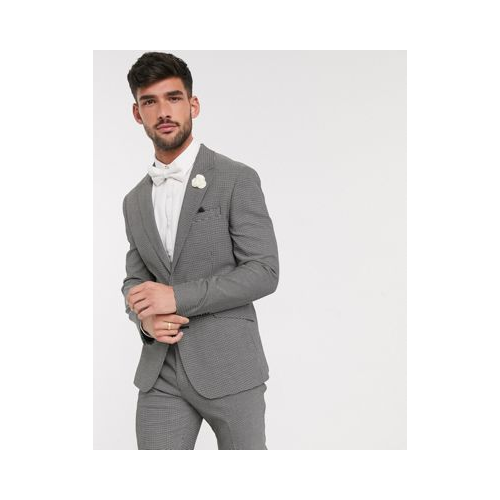 Черно-белый фактурный приталенный пиджак ASOS DESIGN wedding
