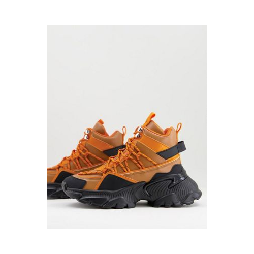 Черно-оранжевые походные кроссовки на толстой подошве ASOS DESIGN District-Оранжевый цвет