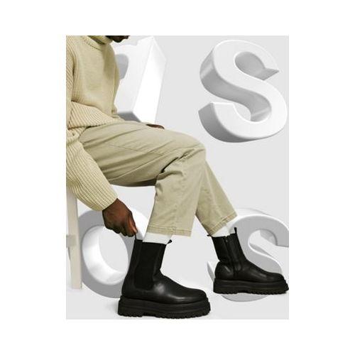 Черные ботинки челси из искусственной кожи ASOS DESIGN-Черный цвет